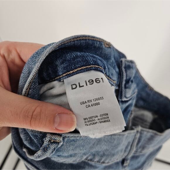 DL1961 Light Patchwork High Rise Vintage Ankle Patti Straight Jeans 26 - Picture 9 of 11